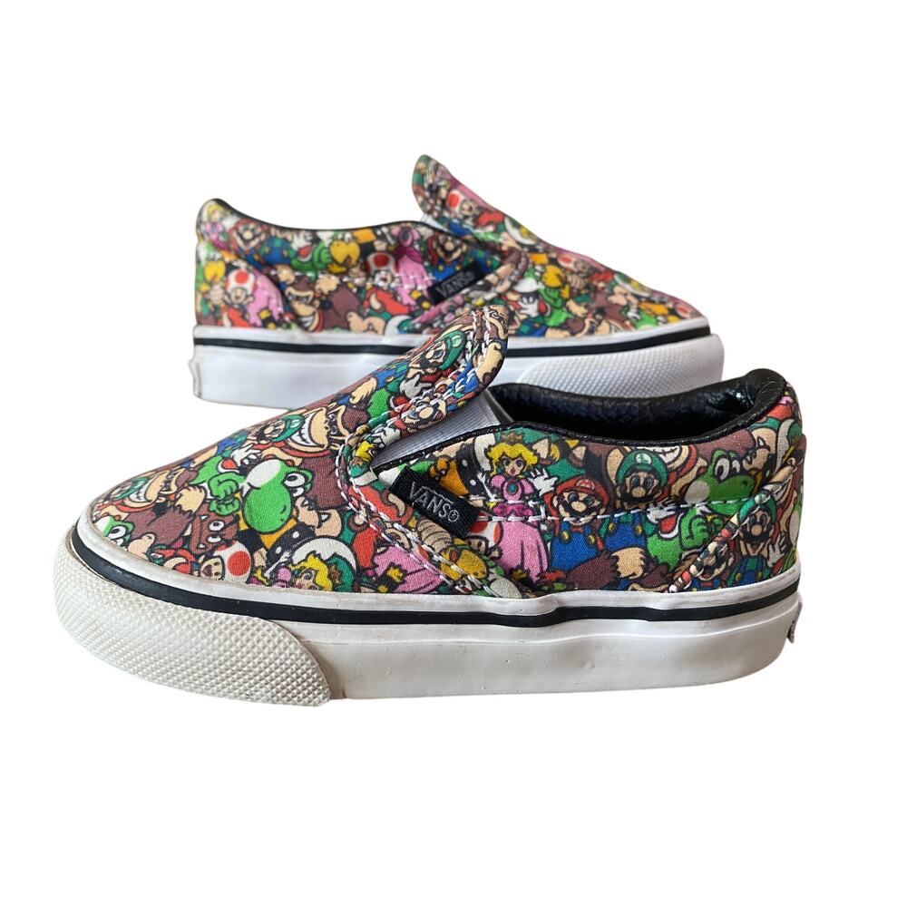 Vans x Nintendo Super Mario Slip-On Toddler Shoes Size 5.5 GAME OVER